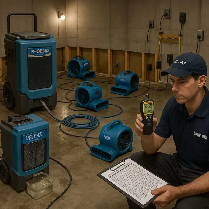 Structural Drying and Dehumidification process in Montague, MI